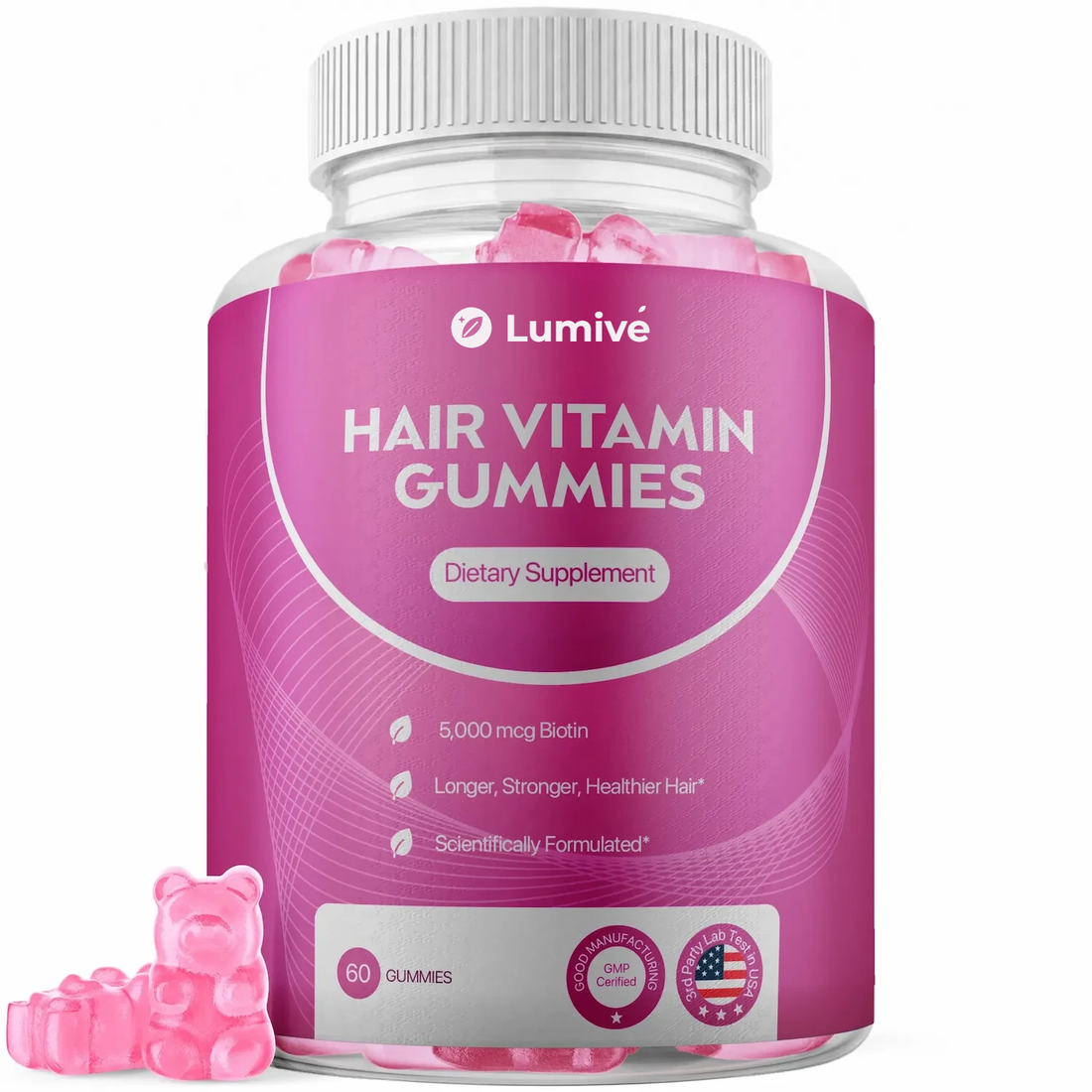 Lumivé Biotin Gummies – hair vitamin gummies bottle